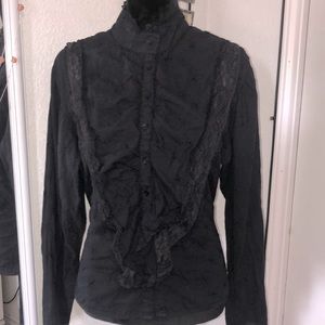 Scully black ruffle top